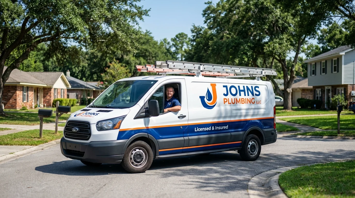 Johns Plumbing LLC service van in North Miami Beach, FL