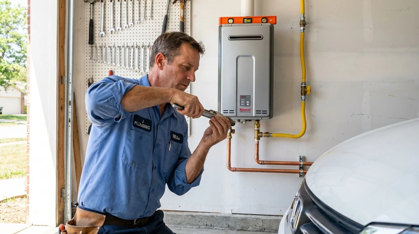 Tankless water heater installation by a Johns Plumbing LLC plumber in North Miami Beach